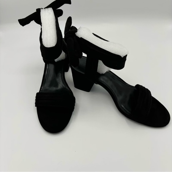 Coutgo Womens Open Toe Ankle Tie Back Low Block Chunky Heels/ Pumps, Size: 7.5 - Picture 3 of 9